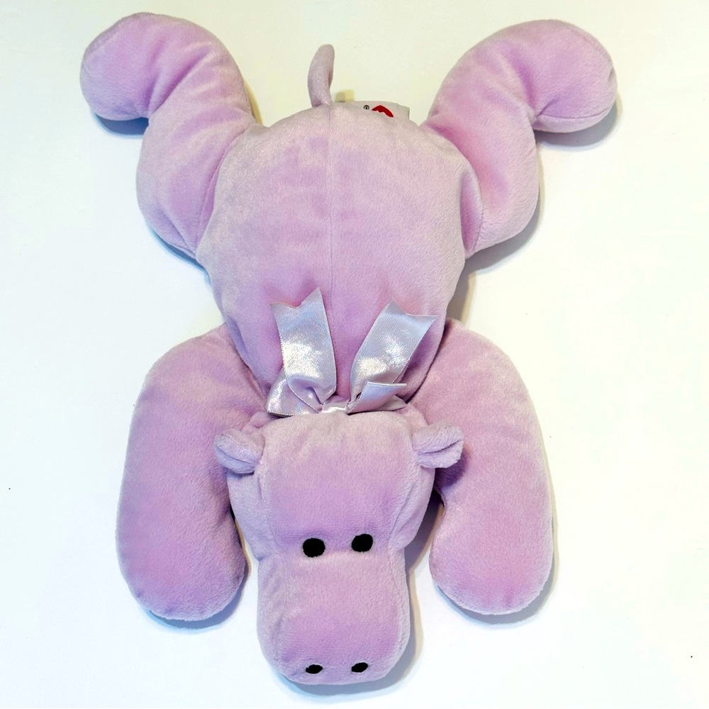 Ty 1996 Soft Baby Tubby Purple Hippo Pillow Pals Stuffed Animal Plush Toy 14” - Picture 3 of 10